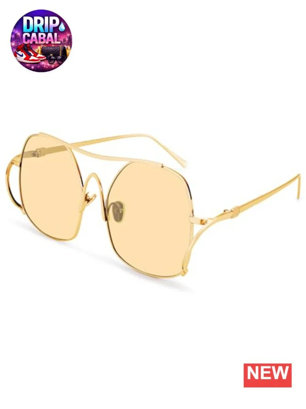 Oversized Metal Aviator Sunglasses UV400 Retro Punk Shades
